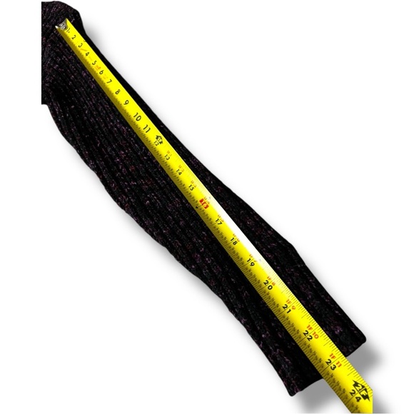 Apt. 9 Black and Purple Chunky Knit Open Front Long Sleeve Cozy Cardigan Sweater - Picture 12 of 16